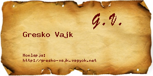 Gresko Vajk névjegykártya